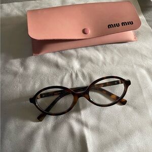 Miu Miu Tortoiseshell Oval Glasses